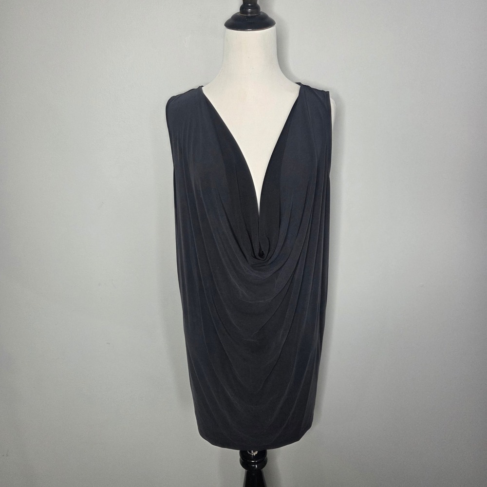 Free People Sleeveless Cowl Neck Draped Mini Dress Charcoal Gray Small